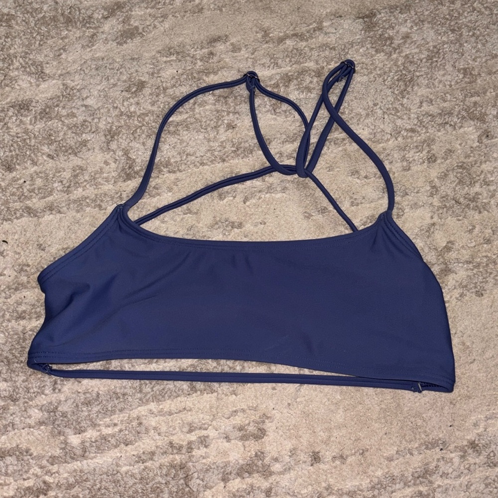 Like new womens strappy adjustable blue grey bikini top